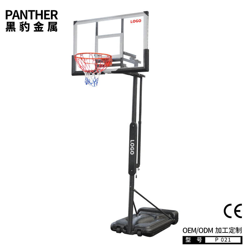 P021成人可移動手搖升降便攜式籃球架